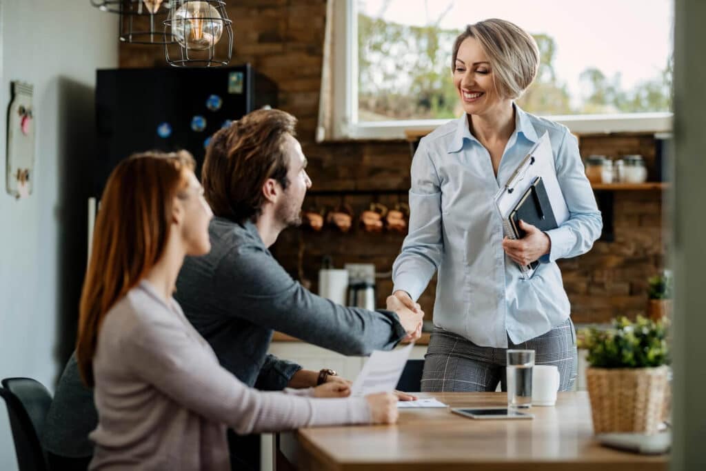 real estate agent presenting to the client