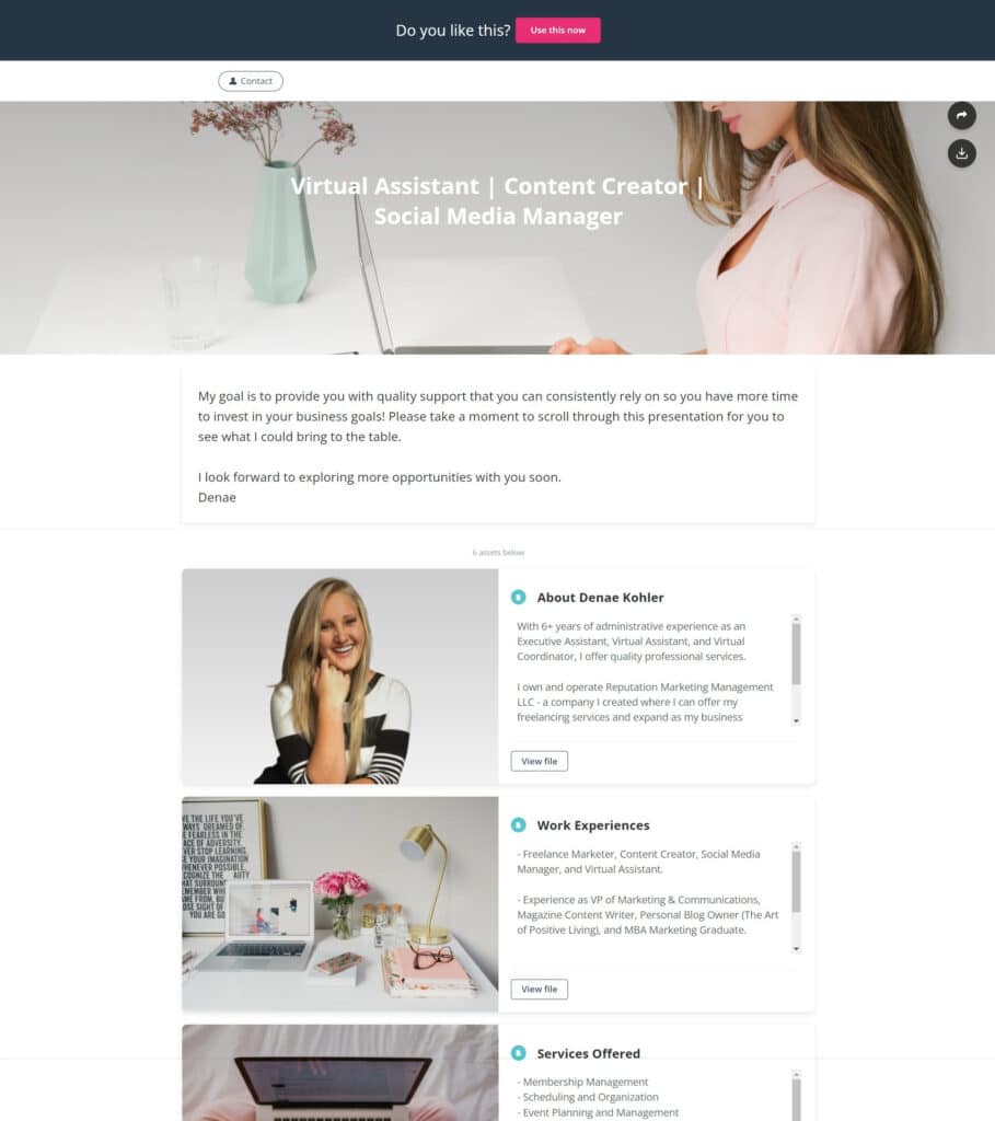 virtual assistant content creator social media manager presentation